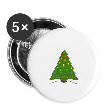 colourful Christmastree - Buttons small 1''/25 mm (5-pack) - white - Front