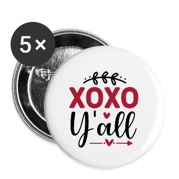 Design Xoxo y all - Lot de 5 petits badges (25 mm) - blanc - Devant