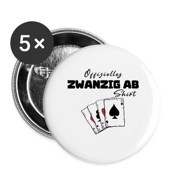 Vingt de la chemise officielle - Lot de 5 petits badges (25 mm) - blanc - Devant