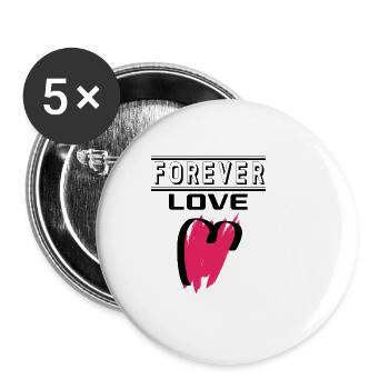 Liebe Forever I Love You Herz Hearts Wahre Liebe - Buttons klein 25 mm (5er Pack) - Weiß - Vorne