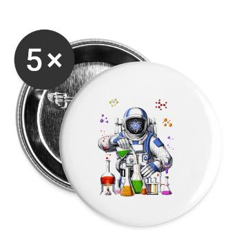 Astronautenchemie OFFIZIELL - Buttons klein 25 mm (5er Pack) - Weiß - Vorne