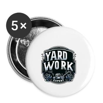 Expert en travaux de jardinage 13 - Lot de 5 petits badges (25 mm) - blanc - Devant