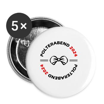 Polterabend 2024 - Buttons klein 25 mm (5er Pack) - Weiß - Vorne