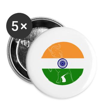 Indien Inder Hindu Stolz Flagge Land I Geschenk - Buttons klein 25 mm (5er Pack) - Weiß - Vorne