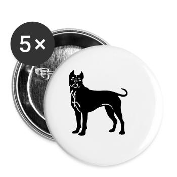 Terrier pour chien de fosse - Lot de 5 petits badges (25 mm) - blanc - Devant