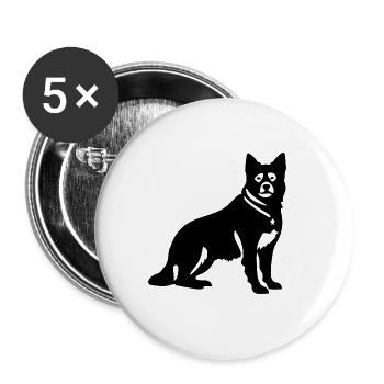 Akita Inu Dog - Buttons small 1''/25 mm (5-pack) - white - Front