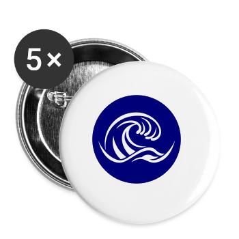 Wave Sea Symbol Water - Buttons small 1''/25 mm (5-pack) - white - Front