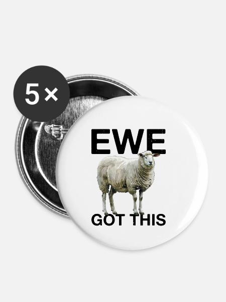 Ewe Got This - Buttons klein 25 mm (5er Pack) - Weiß