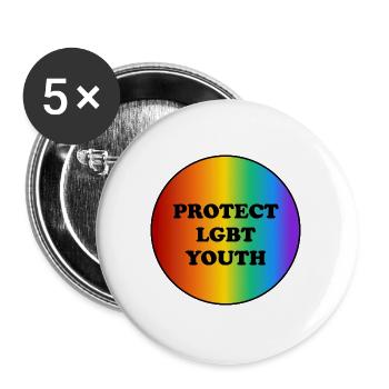 LGBT-Jugendliche schützen - Buttons klein 25 mm (5er Pack) - Weiß - Vorne