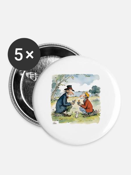Ältere Freunde zusammen - Buttons klein 25 mm (5er Pack) - Weiß