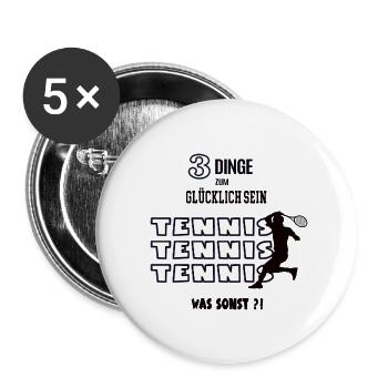 Tennis Was Sonst Spieler Liebhaber Tennisspieler - Buttons klein 25 mm (5er Pack) - Weiß - Vorne