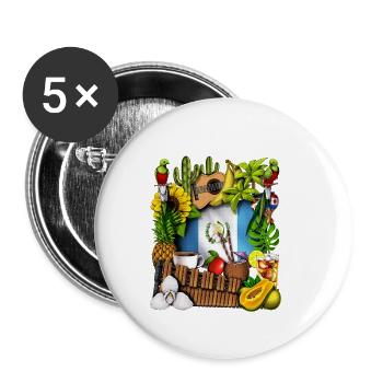 Guatemala Symbols - Buttons small 1''/25 mm (5-pack) - white - Front