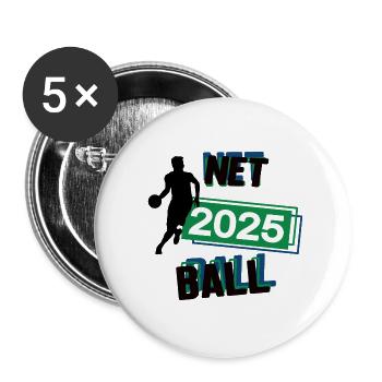 Netball Spieler Team Turnier Mannschaft in 2025 - Buttons klein 25 mm (5er Pack) - Weiß - Vorne