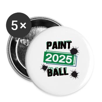 Paintball Spieler Team Turnier Mannschaft in 2025 - Buttons klein 25 mm (5er Pack) - Weiß - Vorne