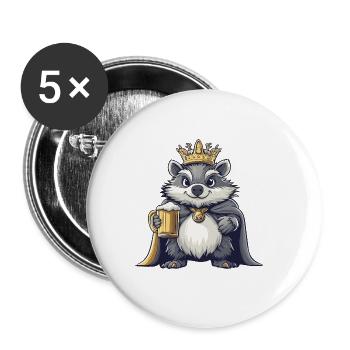 Hérisson Bière Drôle - Lot de 5 petits badges (25 mm) - blanc - Devant