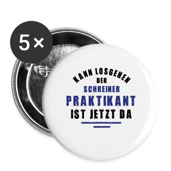 Praktikant Schreiner Praktikum Schreinerei Danke - Buttons klein 25 mm (5er Pack) - Weiß - Vorne