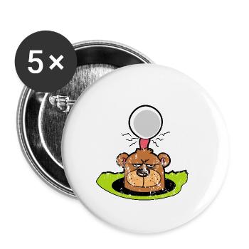 Retro Vintage Grunge Style Golf Course Golf Gopher - Buttons small 1''/25 mm (5-pack) - white - Front