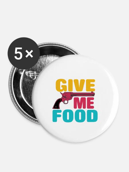 Food Artwork - Buttons klein 25 mm (5er Pack) - Weiß