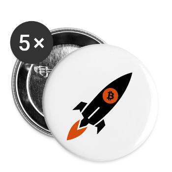 bitcoin to the moon - Buttons small 1''/25 mm (5-pack) - white - Front
