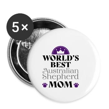 Australian Shepherd - Buttons klein 25 mm (5er Pack) - Weiß - Vorne