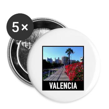 Pont de fleurs à Valence - Lot de 5 petits badges (25 mm) - blanc - Devant
