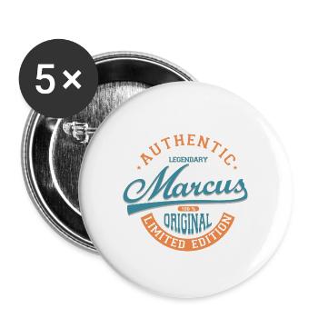 Marcus t-shirt personalized gift name Marcus - Buttons small 1''/25 mm (5-pack) - white - Front