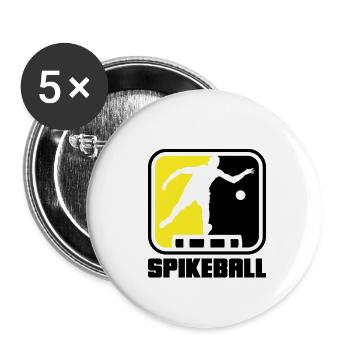 Roundnet Spike Ball Spikeball Fun - Lot de 5 petits badges (25 mm) - blanc - Devant