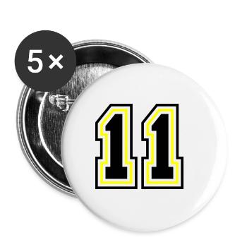 11 Number symbol - Buttons small 1''/25 mm (5-pack) - white - Front