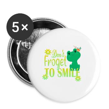 Ne souriez pas Froget - Lot de 5 petits badges (25 mm) - blanc - Devant