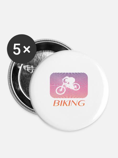 Biking - Buttons klein 25 mm (5er Pack) - Weiß