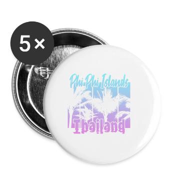Îles Phi Phi Thaïlande - Lot de 5 petits badges (25 mm) - blanc - Devant