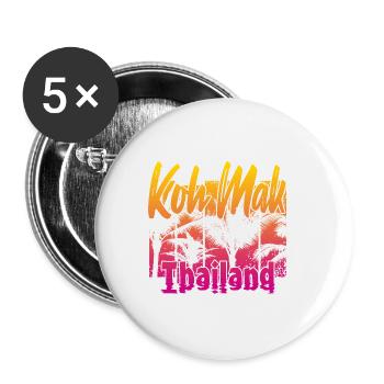 Koh Mak Thaïlande - Lot de 5 petits badges (25 mm) - blanc - Devant