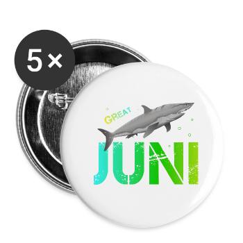 June Name Day Birthday June - Buttons small 1''/25 mm (5-pack) - white - Front