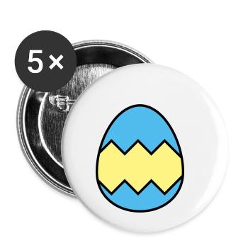 Oeuf de Pâques coloré - Lot de 5 petits badges (25 mm) - blanc - Devant