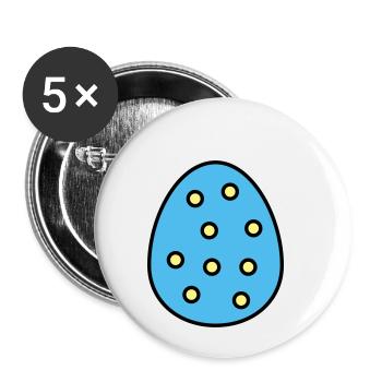 Œuf de Pâques marqué - Lot de 5 petits badges (25 mm) - blanc - Devant