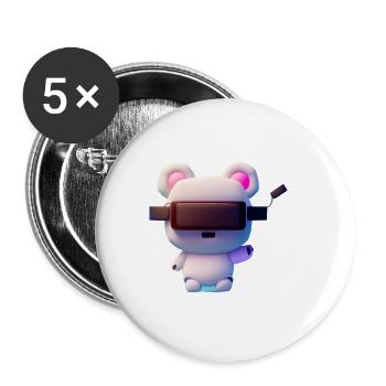 Bear with Virtual Reality Headset - Buttons small 1''/25 mm (5-pack) - white - Front