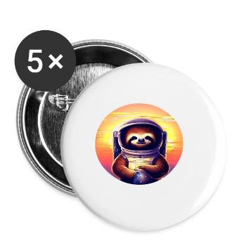 Faulenzer im Weltraum im Sonnenuntergang - Buttons klein 25 mm (5er Pack) - Weiß - Vorne