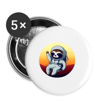 Faulenzer im Weltraum im Sonnenuntergang - Buttons klein 25 mm (5er Pack) - Weiß - Vorne
