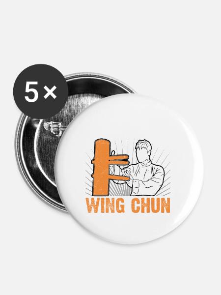 Wing Chun - Buttons klein 25 mm (5er Pack) - Weiß