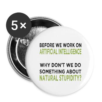 Artificial Intelligence - Buttons small 1''/25 mm (5-pack) - white - Front
