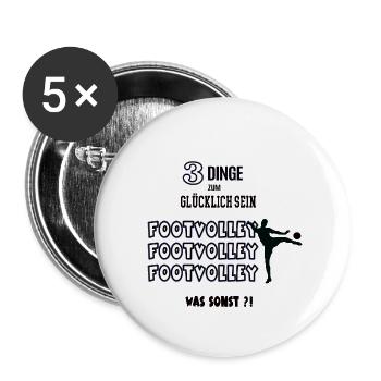 Footvolley Was Sonst Spieler Spiel Footvolleyer - Buttons klein 25 mm (5er Pack) - Weiß - Vorne