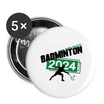 Badminton Spieler Team Turnier Mannschaft in 2024 - Buttons klein 25 mm (5er Pack) - Weiß - Vorne