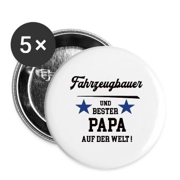 Bester Papa Fahrzeugbauer Karosseriebauer Autobau - Buttons klein 25 mm (5er Pack) - Weiß - Vorne