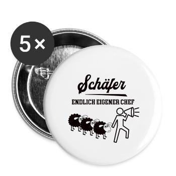 Schäfer Chef Selbstständigkeit Betrieb Gründen - Buttons klein 25 mm (5er Pack) - Weiß - Vorne