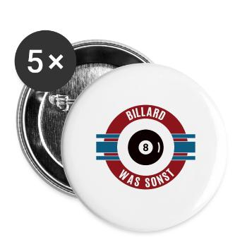 Billard Team Mannschaft Spieler Billardspieler - Buttons klein 25 mm (5er Pack) - Weiß - Vorne