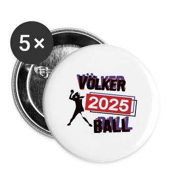 Völkerball Spielerin Team Turnier Mannschaft 2025 - Buttons klein 25 mm (5er Pack) - Weiß - Vorne