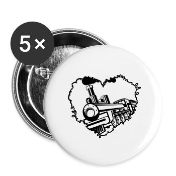 Railway train driver railway station railway worker - Buttons small 1''/25 mm (5-pack) - white - Front