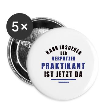 Praktikant Verputzer Praktikum Verputzerei Danke - Buttons klein 25 mm (5er Pack) - Weiß - Vorne