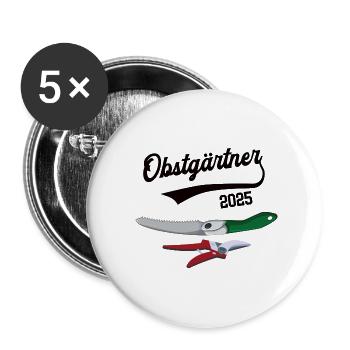 Obstgärtner 2025 Beruf Gärtner Obstgärtnerei - Buttons klein 25 mm (5er Pack) - Weiß - Vorne