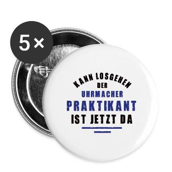 Praktikant Uhrmacher Praktikum Uhrmacherei Lehre - Buttons klein 25 mm (5er Pack) - Weiß - Vorne